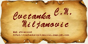 Cvetanka Miljanović vizit kartica